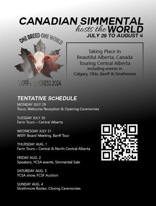 WSFF World Congress 2024 July 29 - August 4, 2024  Calgary & Olds,AB - CANADA